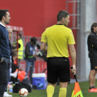 López Garai en un momento del partido de ayer que no tuvo un final feliz.-Valentín Guisande