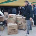 Cajas de ayuda humanitaria para Ucrania recogidas en San Esteban de Gormaz. A.H.