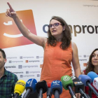 Oltra durante una rueda de prensa tras las elecciones municipales del 24 de mayo.-