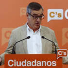 José Manuel Villegas en la rueda de prensa de este sábado en la sede de C's, en Madrid.-AGUSTIN CATALAN