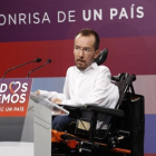 Pablo Echenique en rueda de prensa el 27-J, en Madrid.-AGUSTÍN CATALÁN