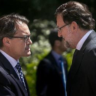 Mas y Rajoy, en mayo del 2015.-Joan Cortadellas