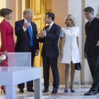 Encuentro de Donald y Melania Trump con Emmanuel y Brigitte Macron en Los Inválidos.-CAROLYN KASTER / AP