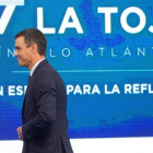 El presidente del Gobierno, Pedro Sanchez, durante la clausura del Foro La Toja-Vínculo Atlantico.-EFE / SALVADOR SAS