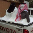 Muñecos de nieve en Arabia Saudí.-