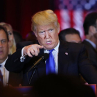 Donald Trump, durante la noche electoral, en Nueva York.-AFP / SPENCER PLATT