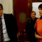 El presidente del Congreso, Patxi López, junto a la vicepresidenta, Micaela Navarro, el pasado 26 de mayo.-JUAN MANUEL PRATS