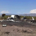 Restos de la aeronave privada que se desplomó al norte de México.-AFP / PROTECCIÓN CIVIL MÉXICO