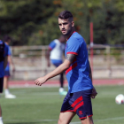 Oyarzun, ayer, en el entrenamiento en el anexo de Los Pajaritos.-m