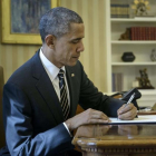 Obama en la Casa Blanca meses antes de dejar la presidencia de EEUU.-BRENDAN SMIALOWSKI