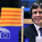 Carles Puigdemont, en un acto en el Parlamento Europeo en Bruselas, en enero.-EMMANUEL DUNAND (AFP)