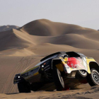 Loeb, durante la segunda etapa del Dakar 2019.-AFP