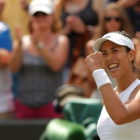 Muguruza celebra su triunfo sobre Kerber.-REUTERS/ ANDREW COULDRIDGE