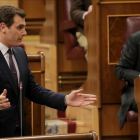 El presidente de Ciudadanos, Albert Rivera, durante una sesión de control en el Congreso-JOSE LUIS ROCA
