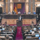 El vicepresidente y líder de ERC, Oriol Junqueras, en un pleno del Parlament.-CARLOS MONTAÑÉS