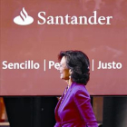 Ana Botín, en una rueda de prensa a principios de junio, en Madrid.-JUAN MANUEL PRATS
