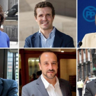 Candidatos a la presidencia del PP, de izquierda a derecha y de arriba a abajo: Santamaría, Casado, Cospedal, García-Margallo, Cabanes y García-Hernández.-