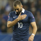 Karim Benzema, durante un encuentro con Francia-AFP / VALERY HACHE