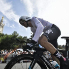 Mikel Landa, durante la última contrarreloj del Tour, en Marsella.-AFP / JEFF PACHOUD