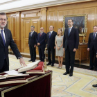La jura de Mariano Rajoy como presidente del Gobierno, el pasado lunes, en la Zarzuela.-Ángel Díaz / EFE