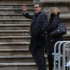 Artur Mas, a las puertas del Tribunal Superior de Justícia de Catalunya, el pasado 8 de febrero.-ALBERT BERTRAN