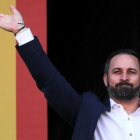 El presidente de Vox, Santiago Abascal, este sábado en Barcelona.-EL PERIÓDICO