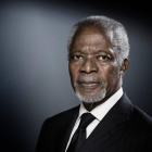 Kofi Annan, durante una sesión de fotos en diciembre del 2017 en París.-AFP