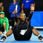 Serena Williams celebrando un punto.-