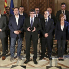 Comparecencia de Carles Puigdemont y su Govern, la noche del referéndum.-JORDI BEDMAR