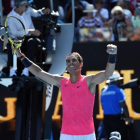 Nadal, tras imponerse en su estreno en el Abierto de Australia.-AFP / JOHN DONEGAN