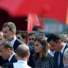 Los Reyes y Pedro Sánchez en los actos de homenaje del primer aniversario de los atentados del 17-A.-AFP