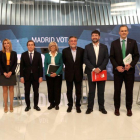 Imagen de los participantes en el debate organizado por Telemadrid con los candidatos a la alcaldía de Madrid.-KIKO HUESCA (EFE)