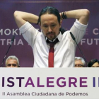Asamblea Ciudadana 8Pablo Iglesias, en una intervención durante la reunión de Vistalegre 2, el pasado mes de febrero.-JUAN MANUEL PRATS