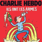 Portada de la revista satírica Charlie Hebdo que se publicará este viernes. En ella se puede leer el lema: "Ellos tienen armas. Que se jodan, nosotros tenemos champán" junto a un dibujo realizado por la dibujante Coco.-HO / AFP