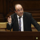 El líder del PSC, Miquel Iceta, durante su intervención en el pleno del Parlament de Cataluña-Toni Albir