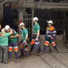 Mineros del pozo San Nicolás, en la localidad asturiana de Mieres.-/ ALBERTO MORANTE (EFE)