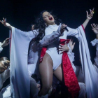 La cantante Rosalía durante su concierto en Madrid.-EUROPA PRESS