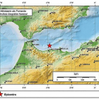 Mapa de situación del terremoto, con epicentro en el mar de Alborán.-