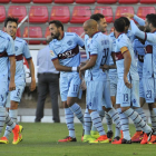 Los jugadores del Levante celebran el gol que dio la victoria en Los Pajaritos ante el Numancia.-Valentín Guisande