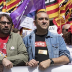 Camil Ros y Javier Pacheco, en la manifestación del Primero de Mayo.-FERRAN NADEU
