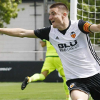 Jordi Sánchez en un encuentro de la pasada temporada en la que fue capitán del Valencia Mestalla.-Valencia C.F.