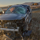 Estado en el que quedó el vehículo implicado en el accidente de tráfico en Soria. HDS