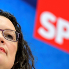 La lìder de los socialdemócratas alemanes, Andrea Nahles.-AFP