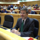 El ministro de Justicia, Rafael Catalá, el pasado martes en la sesión de control al Gobierno en el Senado.-DAVID CASTRO