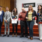 Abellón, Roldán, Tura, Swartz, Usón y Rodríguez en la entrega de premios, ayer en Valladolid.-T. C.