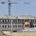 Las obras de la cárcel, en una imagen tomada ayer por la tarde. / V.G.-