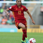 Lucía Rodríguez, en un partido con la selección española, hará mañana el saque de honor en Los Pajaritos.-