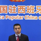 Encargado de Negocios de la Embajada de China en España, Yao Fei, en una rueda de prensa-DAVID CASTRO