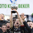 El Ajax celebra la consagración de la Copa de Holanda.-