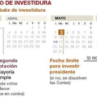El presidente del Congreso, Patxi López, anuncia que el pleno de investidura se avanza un día.-JOSÉ LUIS ROCA
